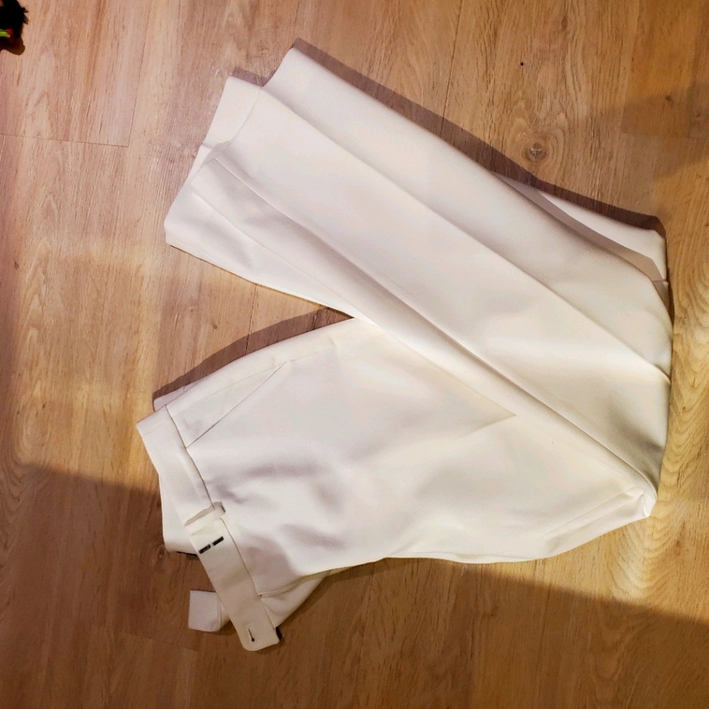 White slim trousers